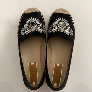 Espadrilles black, flats, braided, made in Spain